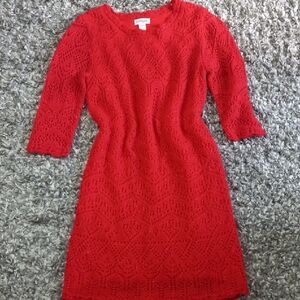 Kids Cat & Jack Red Lace Dress Size M 7/8 Girl